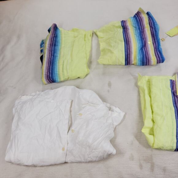 Linen Shirts Dress Mens Sz Large Lot Of 4 Spring Summer Beach Pool Bowling Shirt - Picture 8 of 10